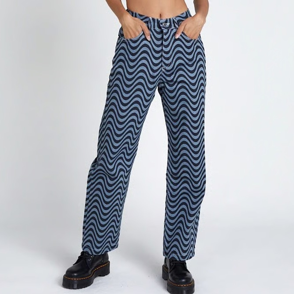 Ragged Priest Wave Pattern Jeans